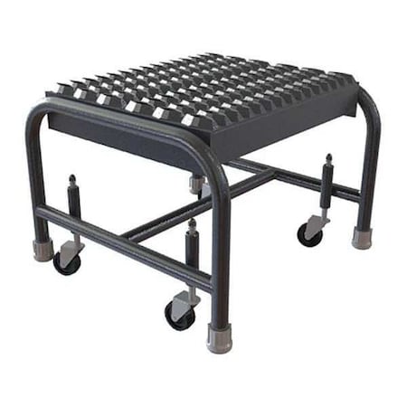 Mobile Step Stand,Aluminum,Ribbed,16inW