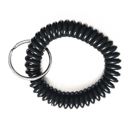 Wrist Coil Key Ring,Black,PK10