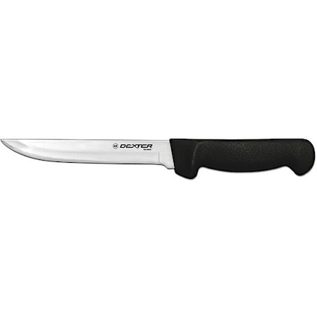 Wide Boning Knife, Black Handle 6 In, Wide, Commercial Use, 11 L.