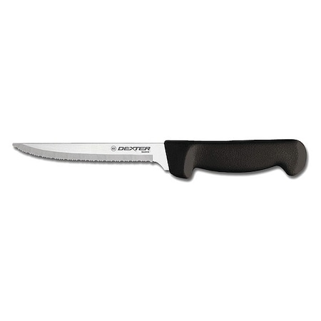 Scall Utility Knife, Black Handle 6 In, Scalloped, Commercial Use