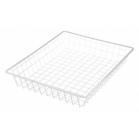White Wire Tote Basket,21x17x3.17