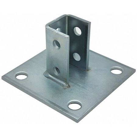 Post Base,Square,For Single Strut,2-Hole