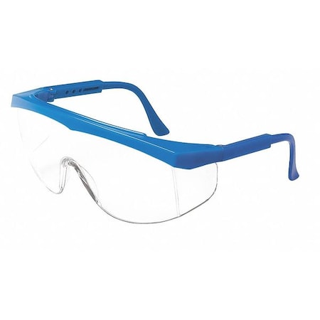 Safety Glasses, Wraparound Clear Polycarbonate Lens, Scratch-Resistant