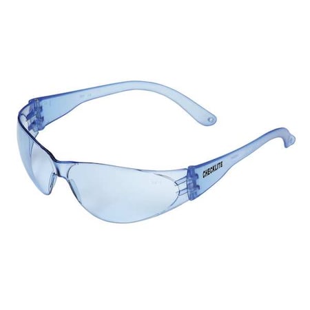 Safety Glasses, Traditional Light Blue Polycarbonate Lens, Scratch-Resistant