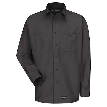Long Sleeve Shirt,Charcoal,Poly/Cotton