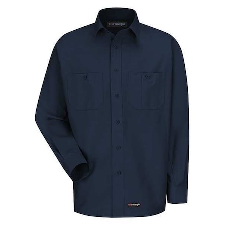 Long Sleeve Shirt,Navy,Polyester/Cotton