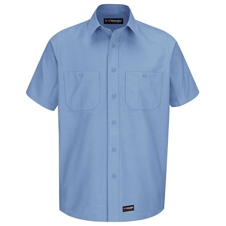 Short Sleeve Shirt,LightBlue,Poly/Cotton