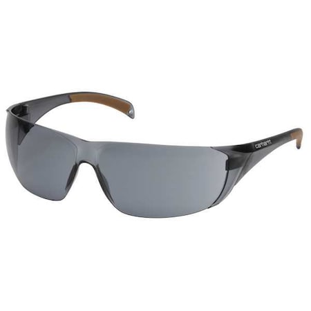 Safety Glasses, Wraparound Gray Polycarbonate Lens, Anti-Fog, Anti-Static, Scratch-Resistant