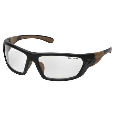 Safety Glasses, Wraparound Clear Polycarbonate Lens, Anti-Fog, Anti-Static, Scratch-Resistant