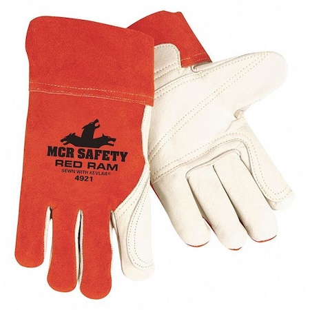 MIG/TIG Welding Gloves, Cowhide Palm, M, 12PK