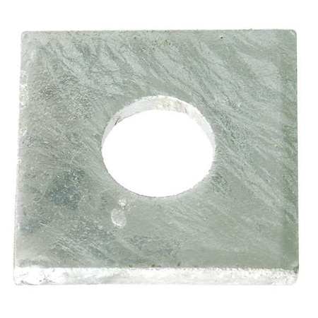 Square Washer, Fits Bolt Size 5/8 In Low Carbon Steel, Hot Dipped Galvanized Finish