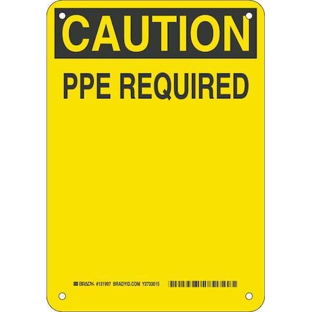 Caution Sign, 7HX10W, Fiberglass, Height: 10