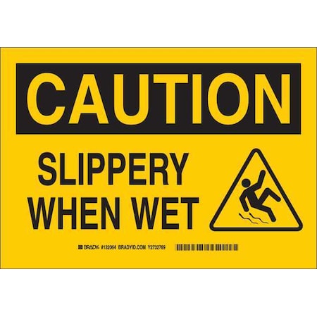 Caution Sign, 7 H, 10 W, Polyester, Rectangle, English, 132064