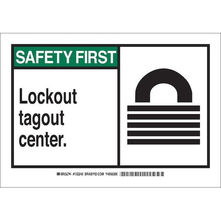Safety Sign, 10 In Height, 14 In Width, Fiberglass, Rectangle, English
