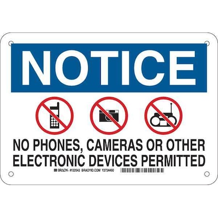 Security Sign,7 HX10 W,Plastic