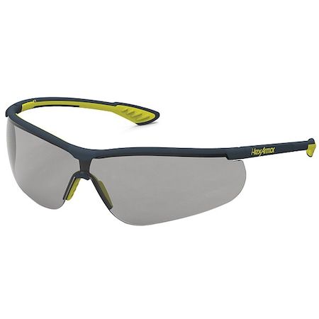 Safety Glasses, Wraparound Gray Polycarbonate Lens, Anti-Fog, Scratch-Resistant