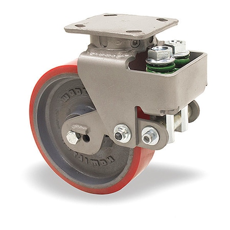 Aerospace Spring Loaded Workhorse Swivel Caster,8 X 2 Ultralast Poly On Cast Iron Steel Wheel