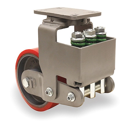 Aerospace Spring Loaded Forge Master Swivel Caster,8 X 3 Ultralast Poly On Cast Iron Steel Wheel