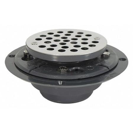 Low Profile Drain,SS Strainer,PVC,2x3