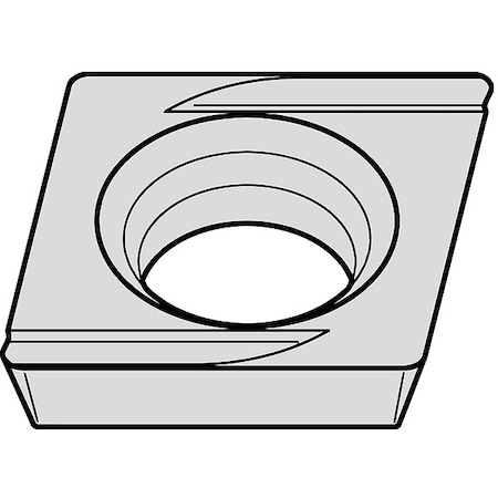 Diamond Turning Insert, Diamond, 5/32 In, CDHH, 80  Degrees, 0.18mm, Carbide