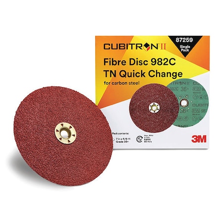 Fibre Disc 982C,TN Quick Change,7in,36+,Trial Pack,10/pk