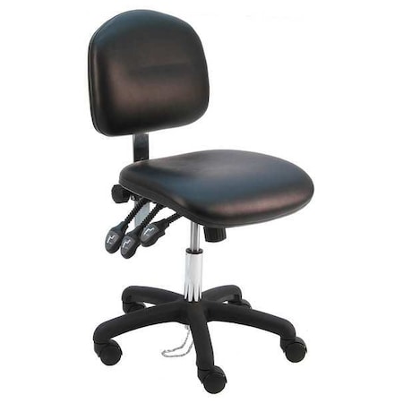 Ergonomic Chair, Vinyl, 17 To 22 Height, Black