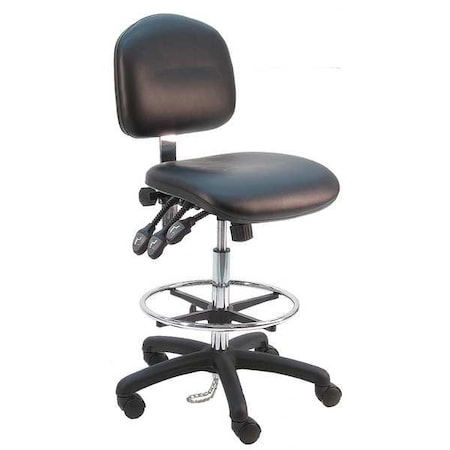 Ergonomic Chair, Vinyl, 21 To 31 Height, Black