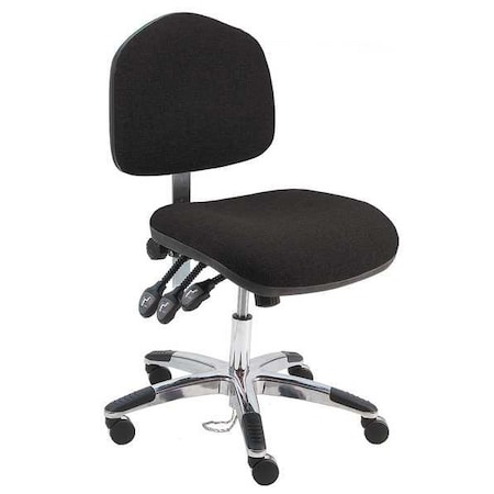 Fabric Task Chair, 18 To 23, No Arms, Black