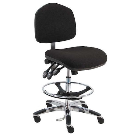 Ergonomic Chair, Fabric, 21 To 31 Height, Black