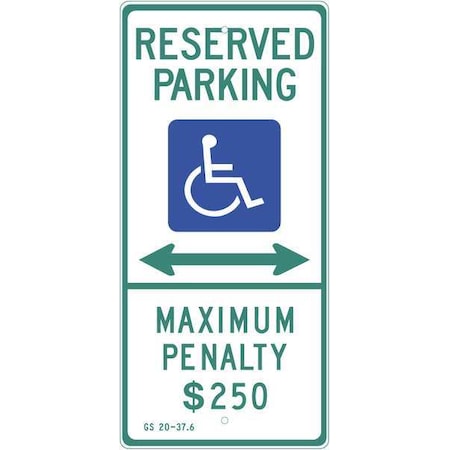 Handicap Parking Sign,N. Carolina,26X12, 2698