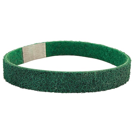 Sanding Belt, 1 In W, 18 In L, Non-Woven, Aluminum Oxide, 220 Grit, Very Fine, Rapid Prep, Green