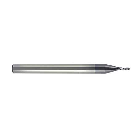 Carbide Micro End Mill, Ball, 0.033x0.099, Number Of Flutes: 2