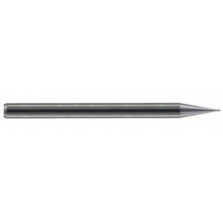 Carbide Micro End Mill, Ball, 0.025x0.075, Number Of Flutes: 4