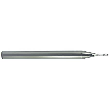 Carbide Micro End Mill, Ball, 0.019x0.029, Number Of Flutes: 2