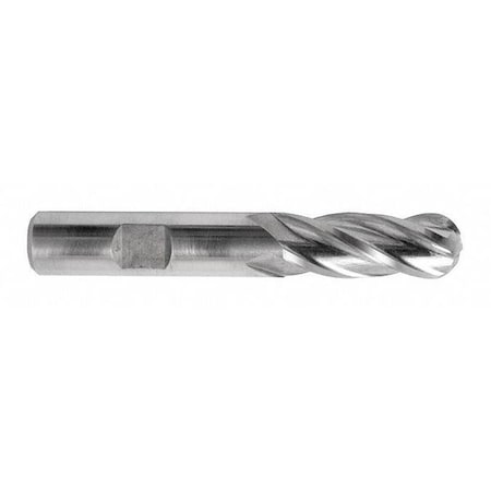 Gnrl Purpose End Mill, Ball End, 3mmx3/8, Number Of Flutes: 4