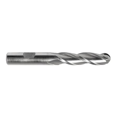 End Mill, Hss, GP, Ball, 1/2 X 1-1/4, Number Of Flutes: 3