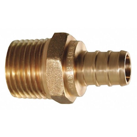 Brass PEX X Male Adptr,No Lead,1/2x1/2