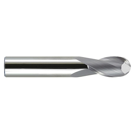 End Mill, Carbide, GP, Ball, 27/64 X 1, Number Of Flutes: 2
