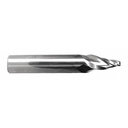 Taper End Mill, Square, Carbide, 1/4 X 2, Number Of Flutes: 3