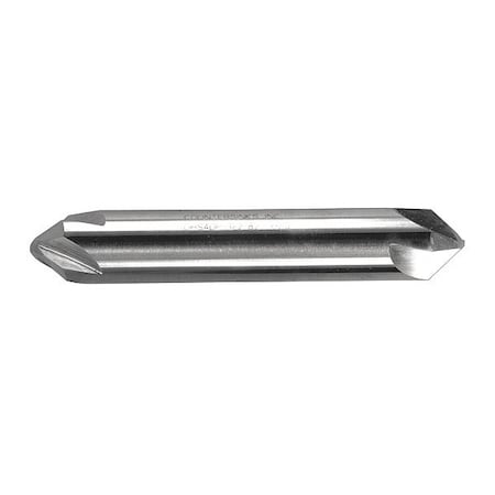 Double End Countersink, HSS, 90 Deg., 1/4, Number Of Flutes: 4