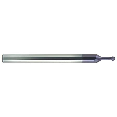 End Mill, Ball, 220 Deg., 1/8, Overall Length: 1-1/2