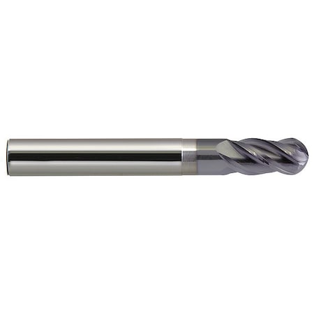 Carbide HP End Mill, Ball End, 1/2 X 1, Overall Length: 3