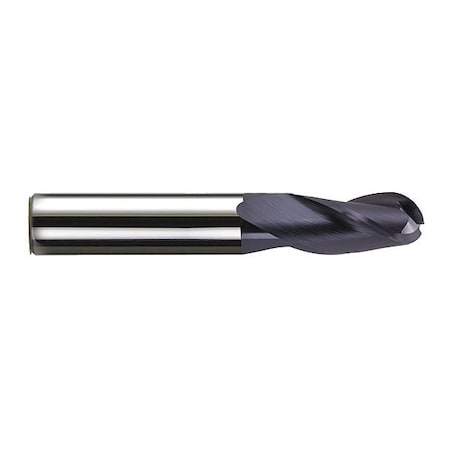 End Mill, HP, Carbide, Ball, 1/4 X 3/4, Number Of Flutes: 3