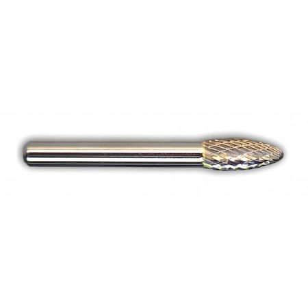 Carbide Bur,1/8,Flame Shape,Double Cut