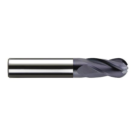 End Mill, Carbide, GP, Ball, 25/64 X 1, Number Of Flutes: 4