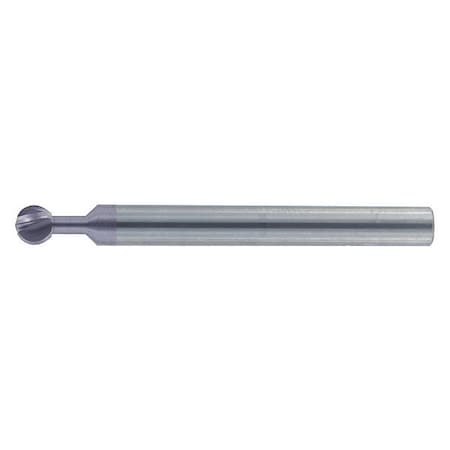 End Mill, Ball, 300 Deg., 3/8, Length Of Cut: .349