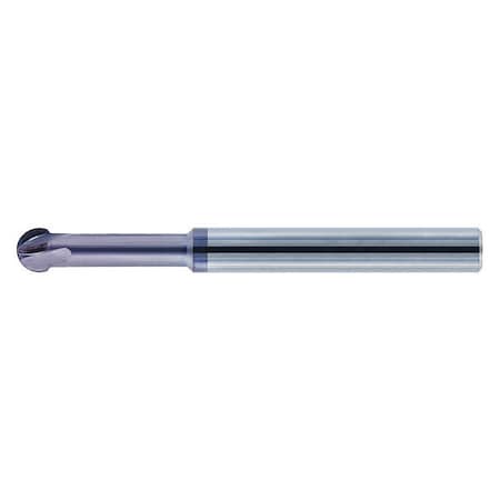 End Mill, Ball, 220 Deg., 3/8, Number Of Flutes: 4