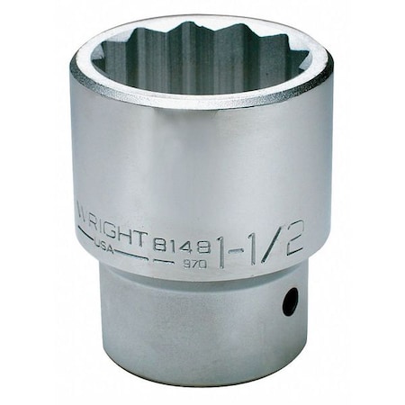1 In Drive, 1-3/16 12 Pt SAE Socket, 12 Points