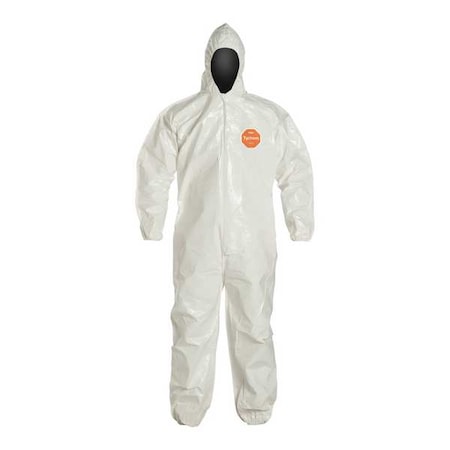 Hooded Chemical Resistant Coveralls, 12 PK, White, Zipper