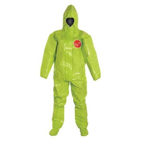 Tychem 10000 Hooded Coverall,Yellow,Boots,L,PK2